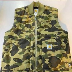 Bape Carhartt Vest 1st Camo Green Camo Prsitine 9.8/10  Large NWOT