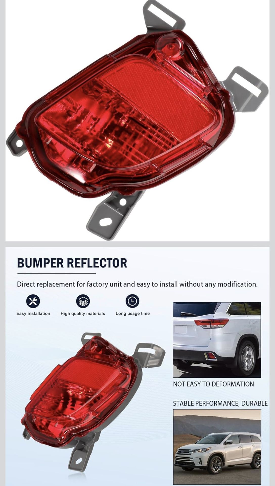 Rear right Side Bumper Reflector for Highlander (2014-2019) TO1184108 81490-0E020