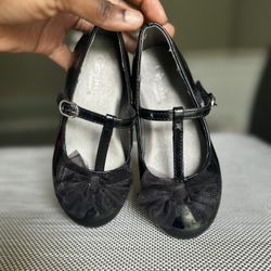 Black flat shoes for girls. Gently used and stylish! Size 10M