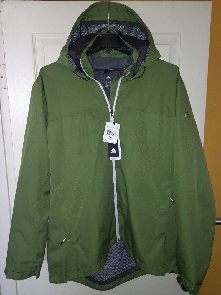 *"ADiDAS" / WanderTag J SoL / 'Clima-ProoF' / WindBreaker-Rain / Jacket wHooD / "Water-ProoF" / Men'z / Split-Pea Green / Size = 2XL / (NEW) !"*