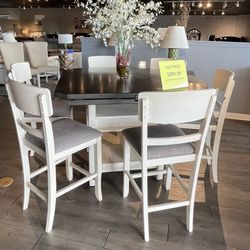 White/Grey 7PC Dining Set