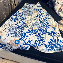 LongEvilEye Blue Long Skirt