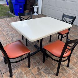 White Stone Table 4 Chairs