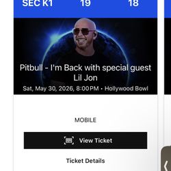 2 Pitbull Tickets!!!