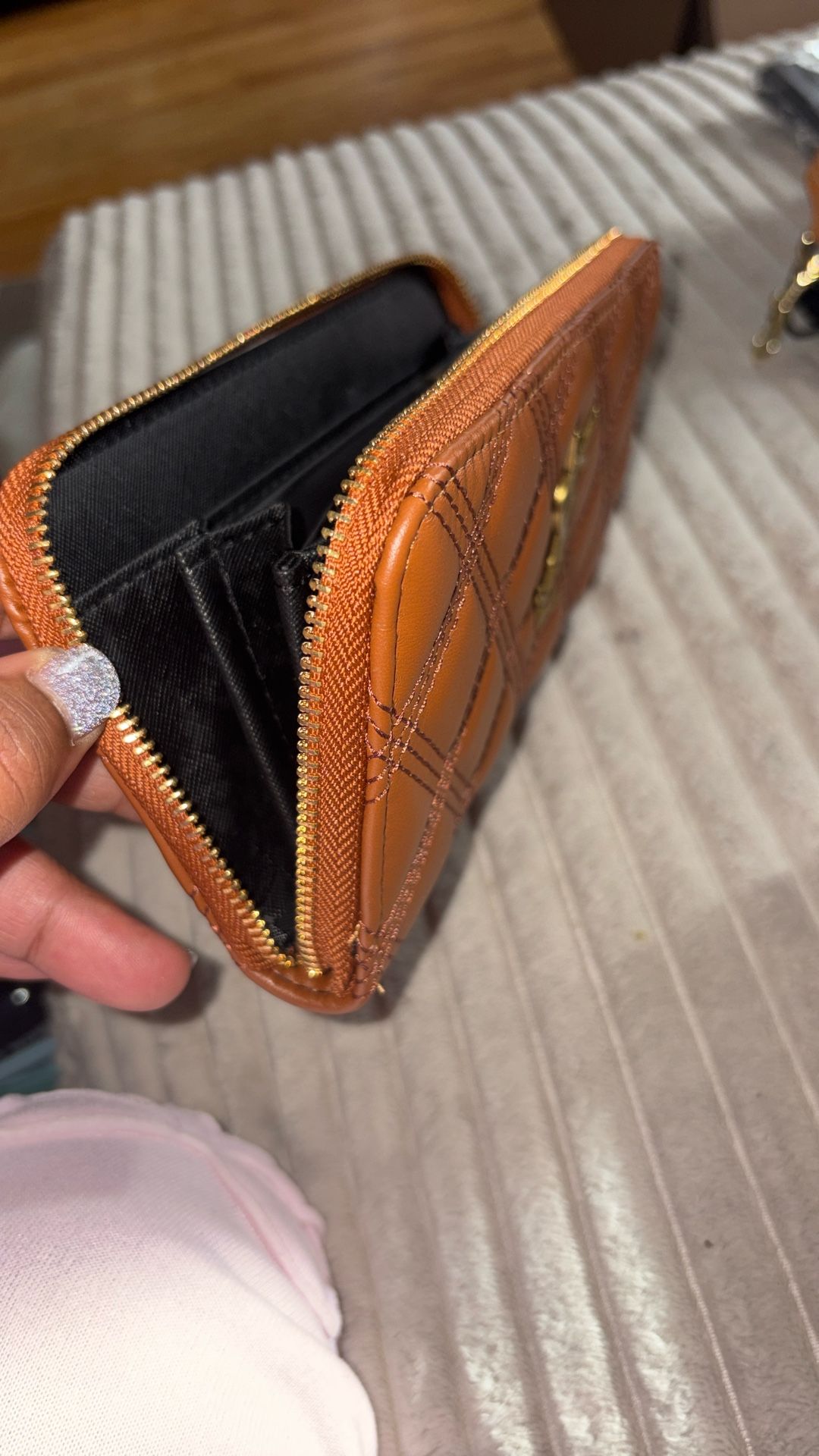 Quilted Brown Wallet