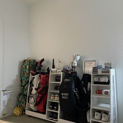 2 Topeka Wooden Free-standing Multi-Use Sports Rack Golf Bag Organizers