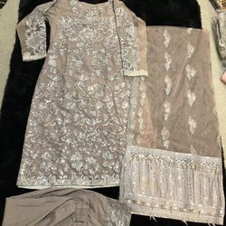 Fully Embroidered Net Designer Pakistani Indian Shalwar Kameez Embroidered Dress All Embroidered Duppata 