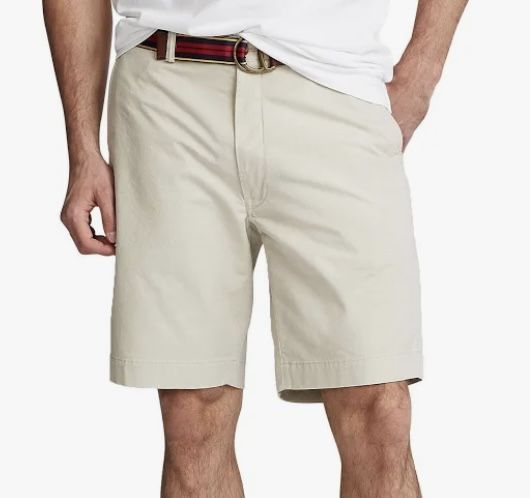 Polo Ralph Lauren Classic Fit 10” The Polo Chino Shorts in Light Khaki Size 42