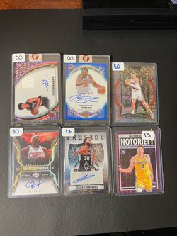 NBA Basketball Cards of 6 Autographs