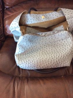 Leather purse with inserts (grey) clean $20