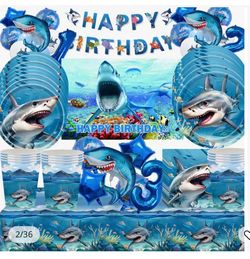 Shark party decorations