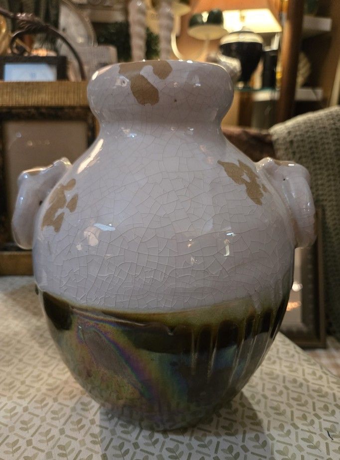 Large Distressed Farmhouse Vase