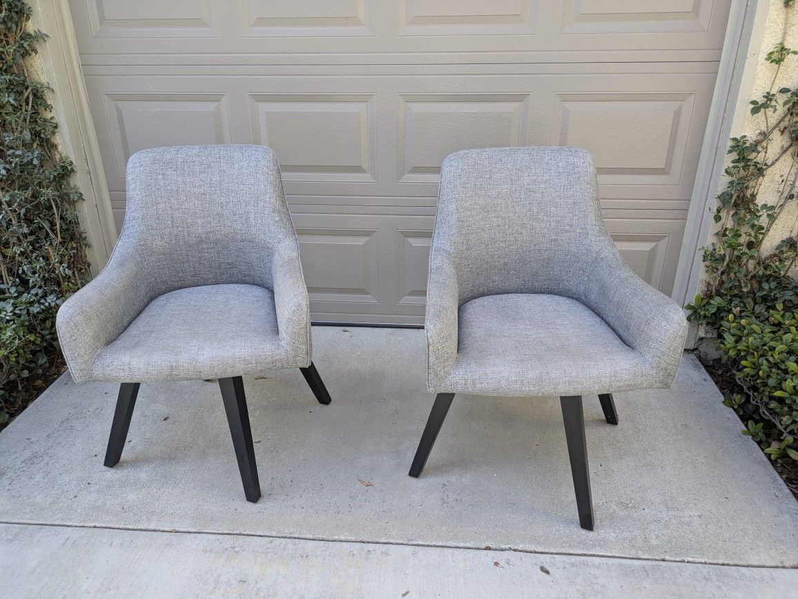 2 Crate & Barrel Harvey Swivel Contemporary Armchairs