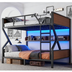 Metal frame bunk bed full over full