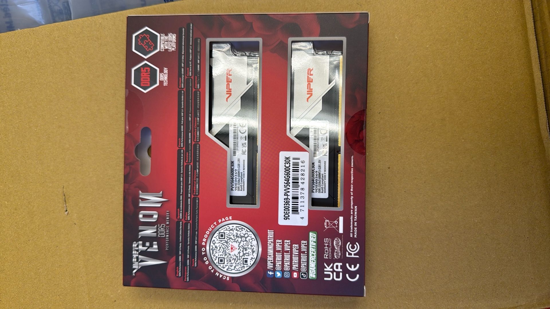 Patriot Viper Venom DDR5 RAM 64GB (2x32GB) 6000MHz CL36🔥