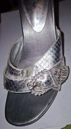 VINTAGE BEBE 3 1/2" STILETTO HEEL ENCRUSTED CRYSTALS