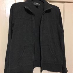 Lauren Ralph Lauren  Active Medium Gray Quilted Accent Full-Zip Pocket Women’s Jacke