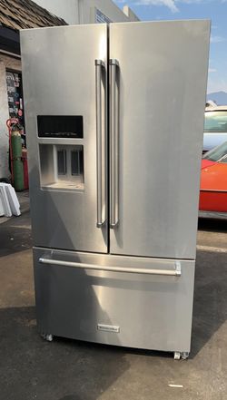 Kitchen Aid 3 Door Stainless Steel Refrigerator With Water and Ice Maker
