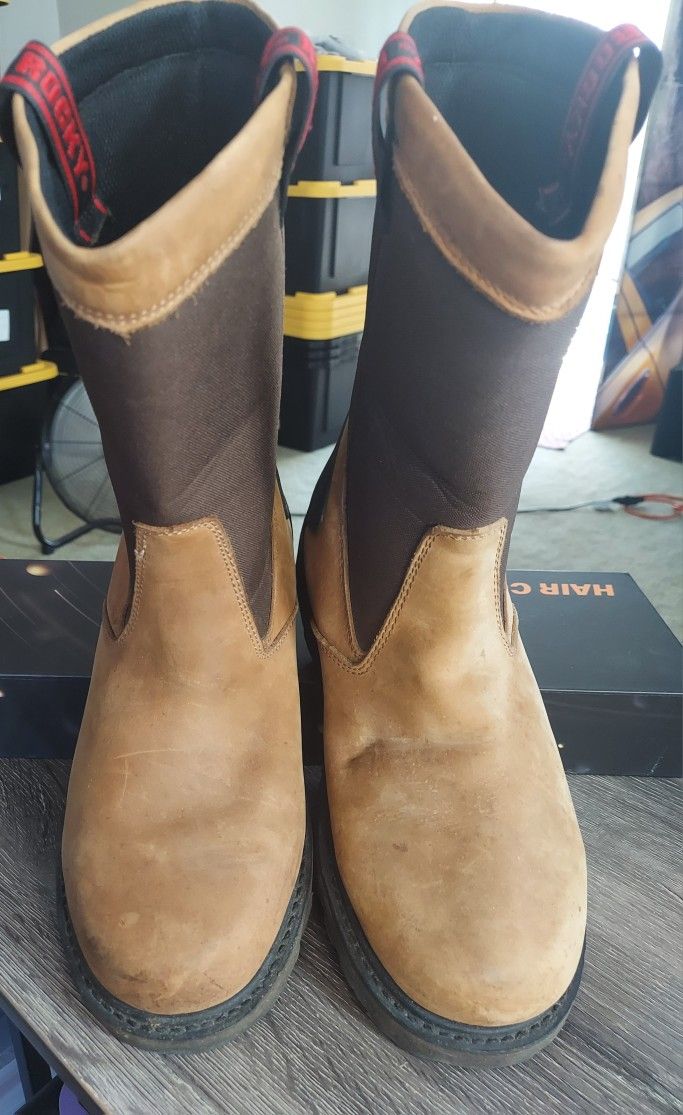 Rocky Men's Boots Size 10.5 Oil Resistant Water Proof A Good Working Boots