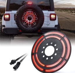 Spare Tire Brake Light Compatible with 2018+ Jeep Wrangler JL/JLU, Plug & Play, 3rd LED Rear Wheel Lights Third Tail Lamp