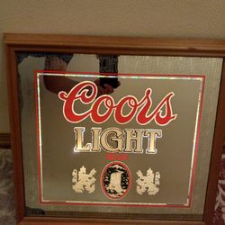 1984 Coors Light Beer Mirror Lighted Sign