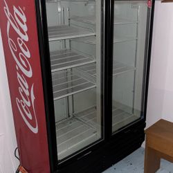 Large 2 Door Coke Cold Refrigerator 