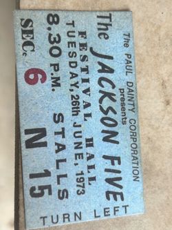 Old Vintage Ticket Jackson 5