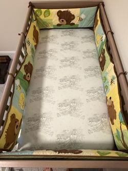 IKEA crib bed + sleeper mattress + bumper bundle