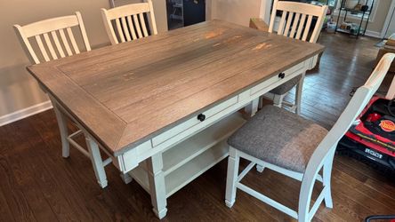 Dining table, white, counter height
