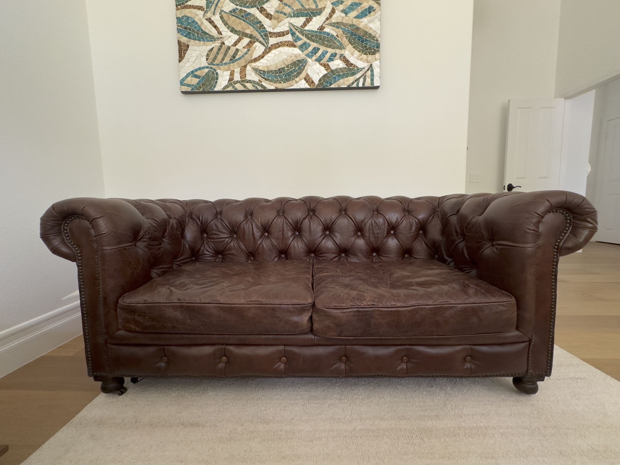 Restoration Hardware Kensington Leather Sofa