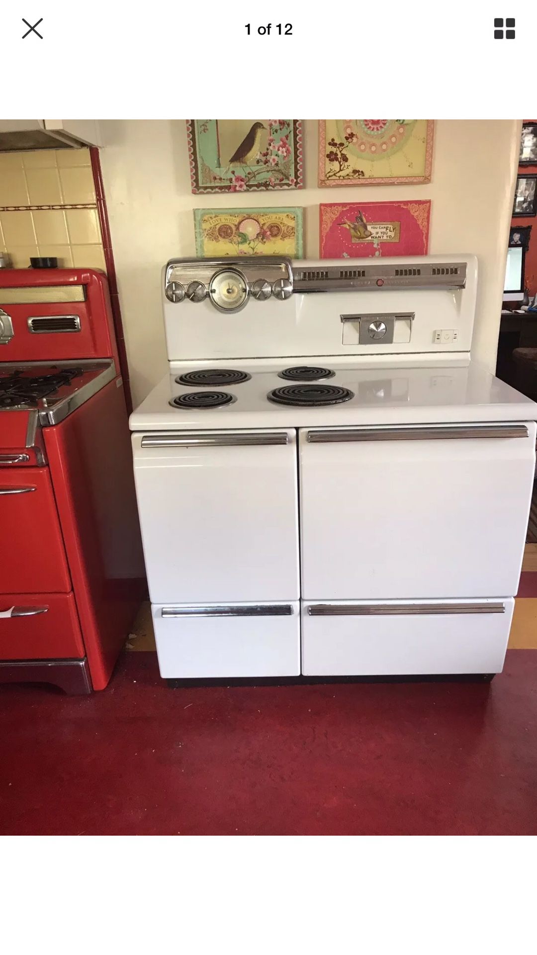 Vintage 1950s Oven Stove General Electric 1954
