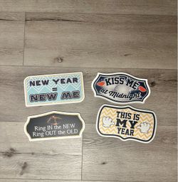 New Year's Eve Photo Booth Props Set of 4
