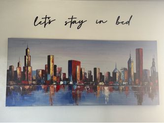 Large abstract city wall art. Chicago skyline