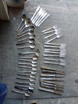 47 pc. Sterling Silver antique Flatware Cutlery Set