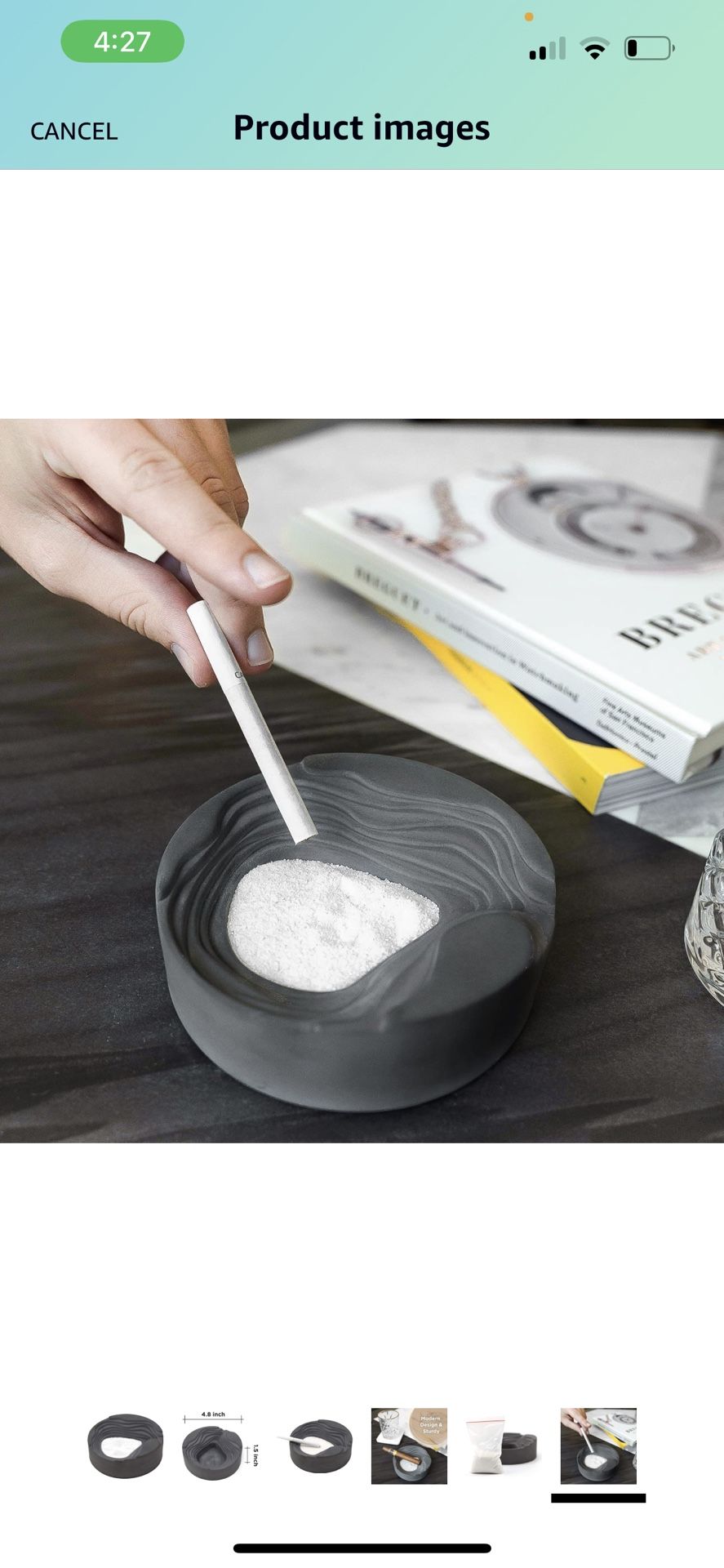Varato Design Cement Concrete Stone Zen Cigarettes & Cigar Ashtray Home Decor - Ash Tray for Indoor and Outdoor Use Accessories