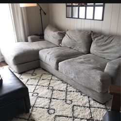 Grey Raymour And Flanagan Sectional Couch SO COMFY