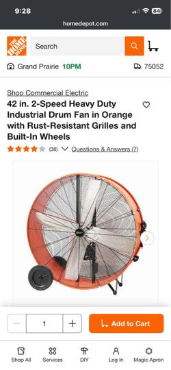 42 in 2 Speed Heavy Industrial Drum Fan