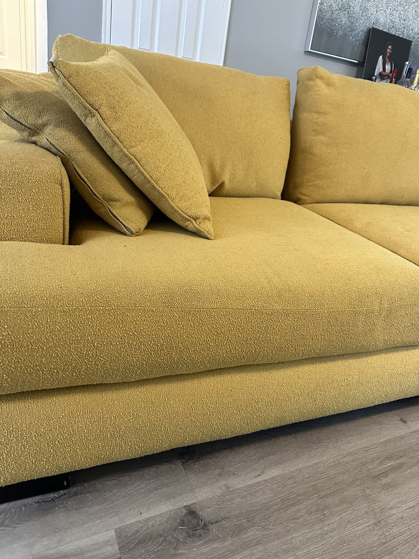 Beautiful Yellow “Living Spaces” Sectional Couch