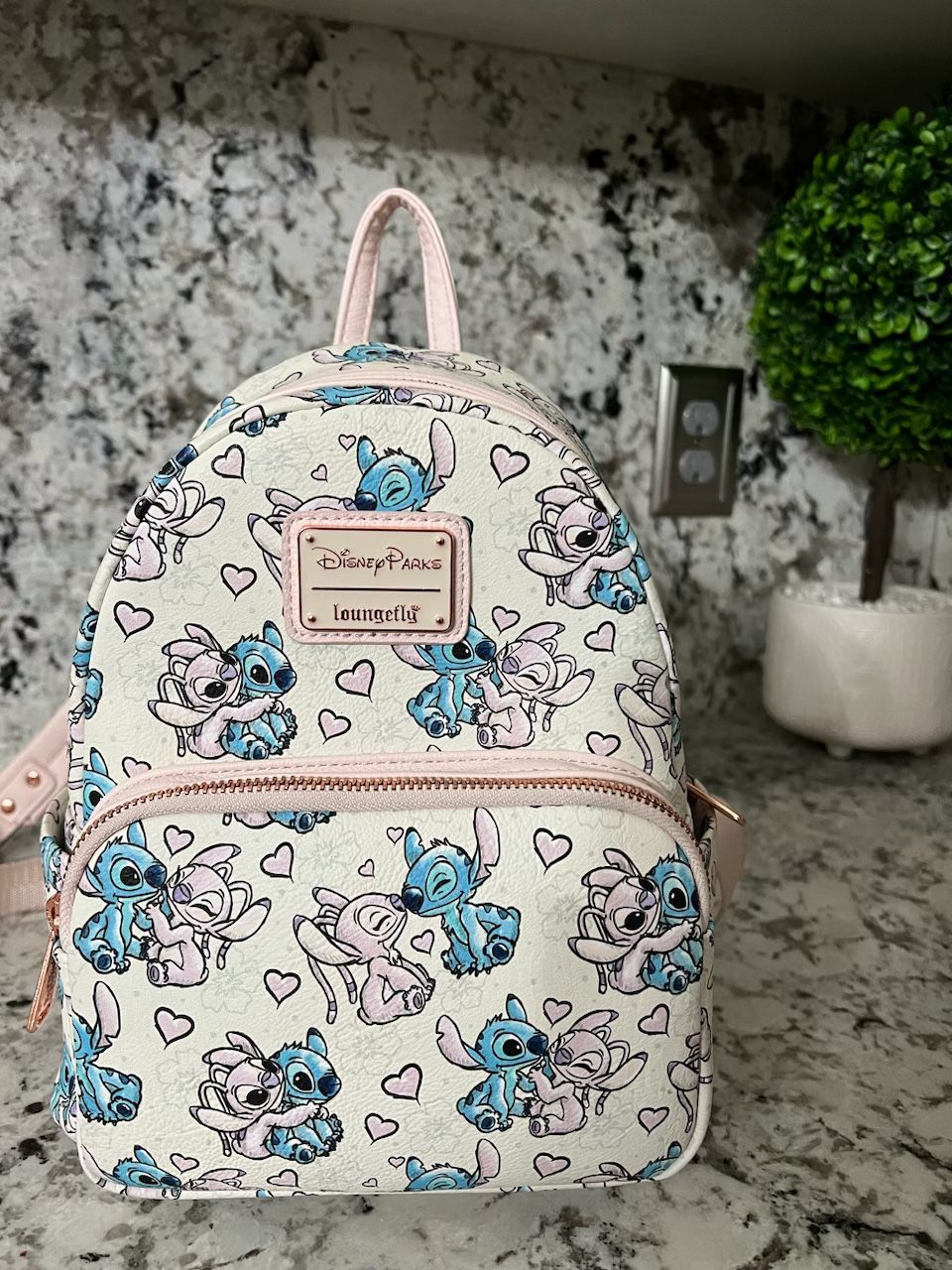 Loungefly Disney Parks STITCH and ANGEL Hearts Backpack