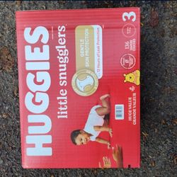 Huggies Size 3 Little Snuggler Diapers, 136 Diaper Count