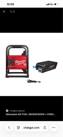 Milwaukee MX Fuel 3600/ 1800 w + Forge 12.0