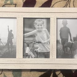 Americanflat 4x6 Triple Picture Frame In Aspen White Distressed Wood