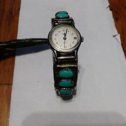 Starting Silver And Turquoise FW Zuni Watch Band