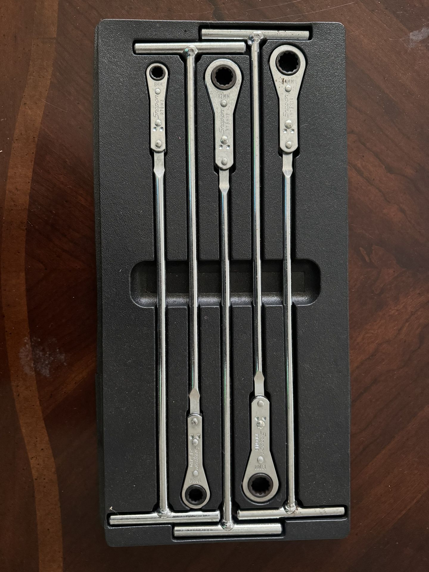 5 PC 12-Point Metric T-Handle Ratcheting Box Wrench Set