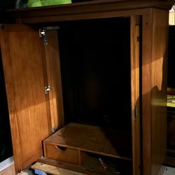 Wooden Tv cabinet armoire wardrobe  with slide in cabinet doors