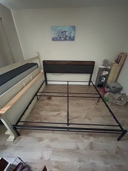 King size Bed frame with outlet and drawers