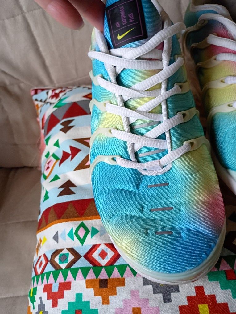 Nike Air VaporMax Plus Cotton Candy Rainbow AO4550‑100 Rare Gradient Sneakers – Excellent Condition