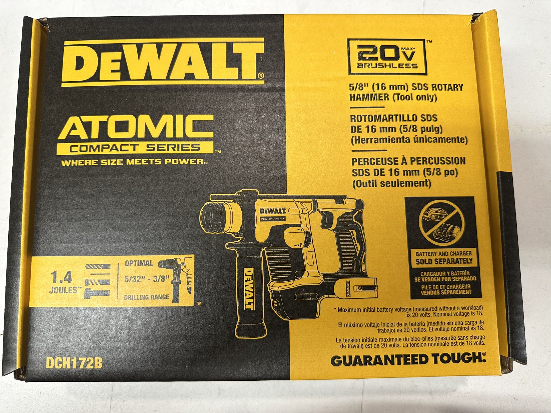 DEWALT ATOMIC 20V MAX Cordless Brushless Ultra-Compact 5/8 in. SDS Plus Hammer Drill (Tool Only)
