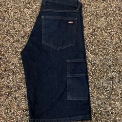 Dickies Flex Denim Carpenter Shorts Men 30 Blue Workwear Utility