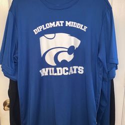 Diplomat Middle School Shirts & Zipper Sweatshirt- Sold separately,  Short sleeve $10.00, Long Sleeve  $15.00 & Sweatshirt $25.- never worn 